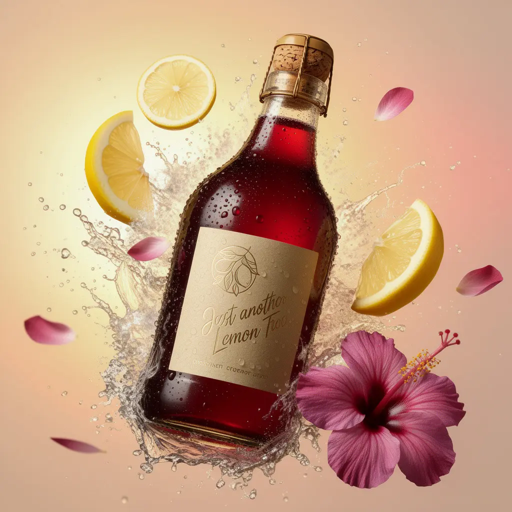 Garrafa de elixir botânico Sem Pressa de limão siciliano com hibisco Just Another Lemon Tree